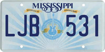 MS license plate LJB531