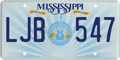 MS license plate LJB547