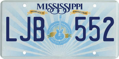 MS license plate LJB552