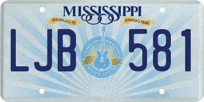 MS license plate LJB581