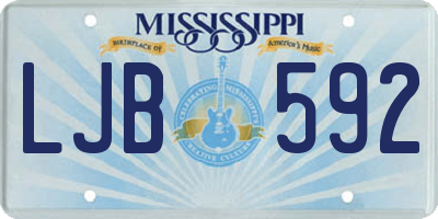 MS license plate LJB592