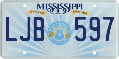 MS license plate LJB597