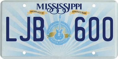 MS license plate LJB600