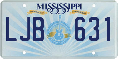 MS license plate LJB631