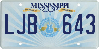MS license plate LJB643