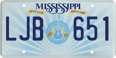 MS license plate LJB651
