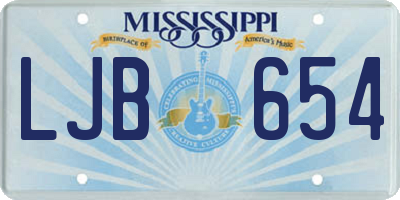 MS license plate LJB654