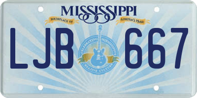MS license plate LJB667