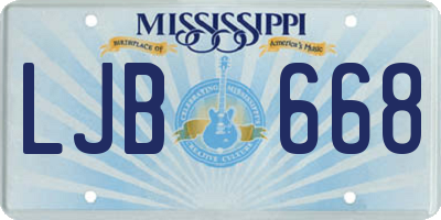 MS license plate LJB668