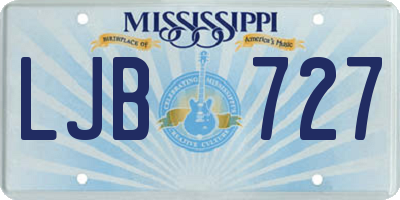 MS license plate LJB727