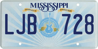 MS license plate LJB728