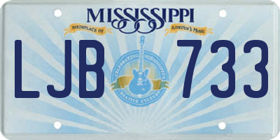 MS license plate LJB733