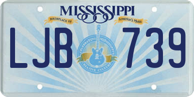 MS license plate LJB739