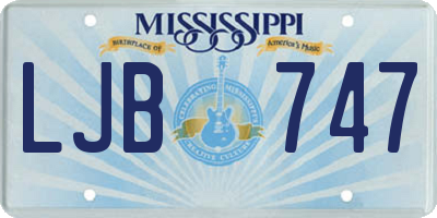MS license plate LJB747