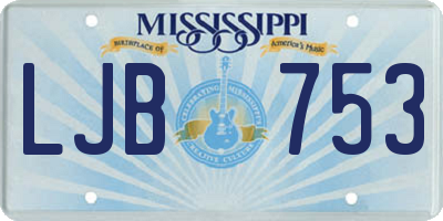 MS license plate LJB753