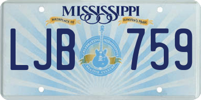 MS license plate LJB759