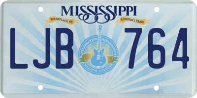 MS license plate LJB764