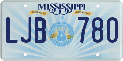 MS license plate LJB780