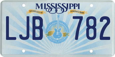 MS license plate LJB782