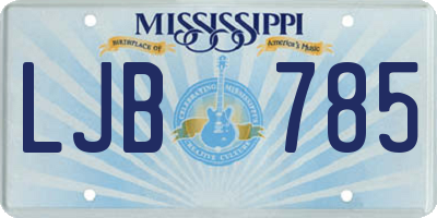 MS license plate LJB785
