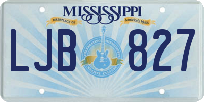 MS license plate LJB827