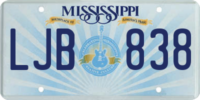 MS license plate LJB838