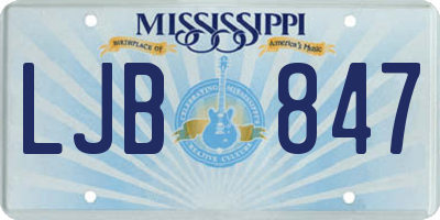 MS license plate LJB847
