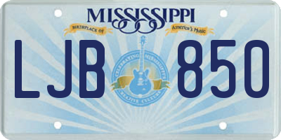 MS license plate LJB850