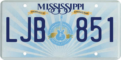 MS license plate LJB851