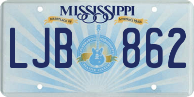 MS license plate LJB862