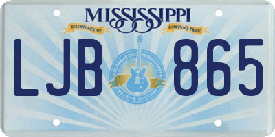 MS license plate LJB865