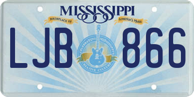 MS license plate LJB866