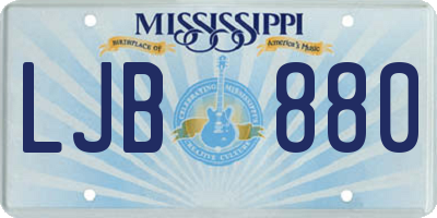 MS license plate LJB880