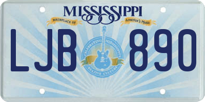 MS license plate LJB890