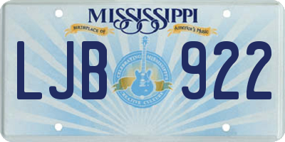 MS license plate LJB922
