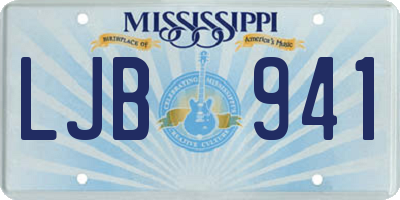 MS license plate LJB941