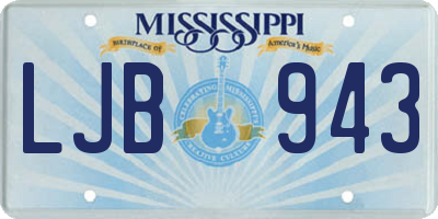 MS license plate LJB943
