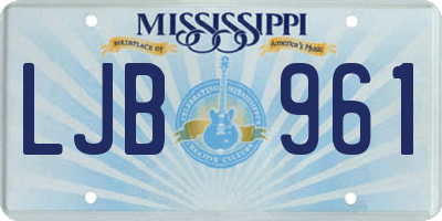MS license plate LJB961