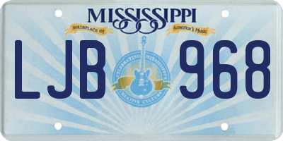 MS license plate LJB968