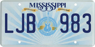 MS license plate LJB983