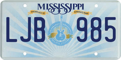 MS license plate LJB985