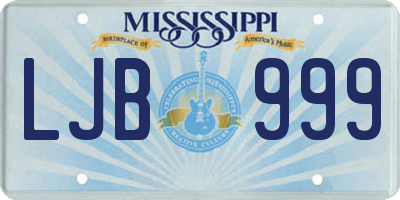 MS license plate LJB999