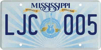 MS license plate LJC005