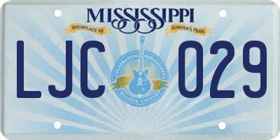 MS license plate LJC029