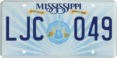 MS license plate LJC049