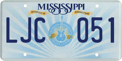 MS license plate LJC051