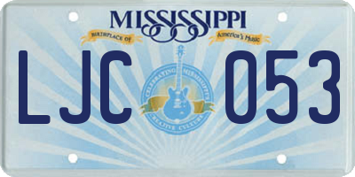 MS license plate LJC053