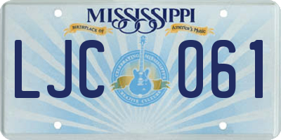 MS license plate LJC061