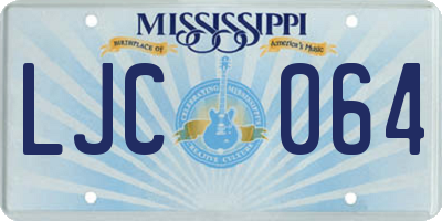 MS license plate LJC064