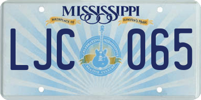 MS license plate LJC065